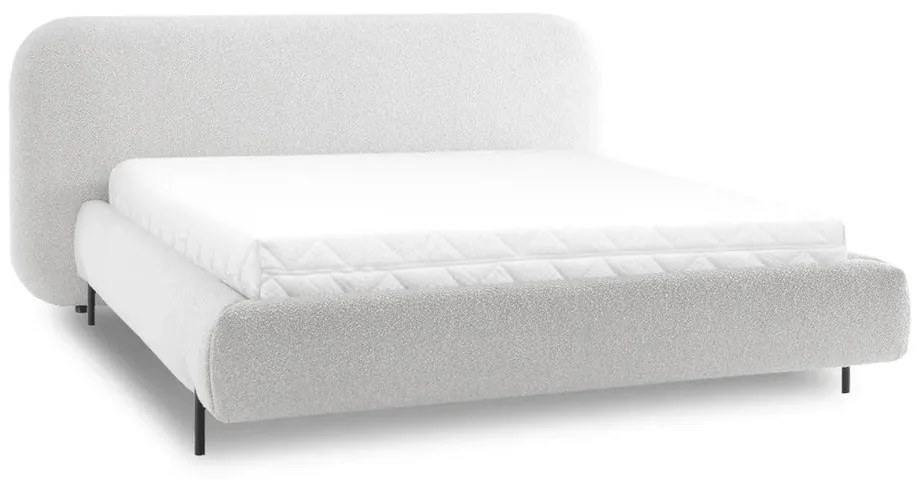 Béžová čalúnená dvojlôžková posteľ s úložným priestorom s roštom 180x200 cm Pointt – ELTAP