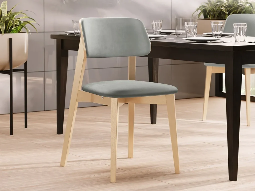 Čalúnená jedálenská stolička KT63/C, Dostupné poťahy: Magic Velvet 2219, Farby: czarny