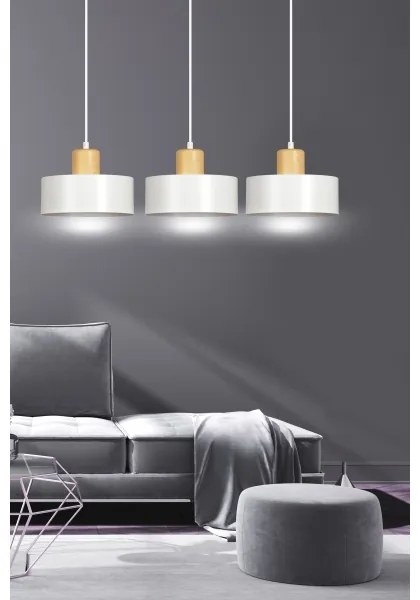 Luster na lanku TORIN 3xE27/15W/230V biela