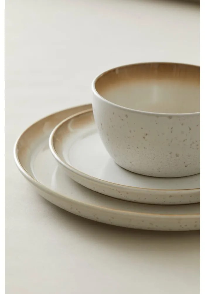 Krémovobiely kameninový plytký tanier Bitz Basics Cream, ⌀ 27 cm