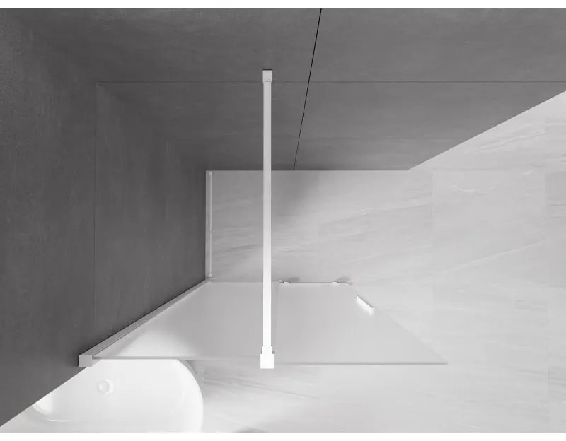 Mexen Velar, sprchová zástena s posuvnými dverami Walk-in 90 x 200 cm, 8mm sklo námraza, biela matná, 871-090-000-33-20