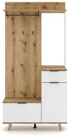 Predsieňová stena so zrkadlom SVEN hnedá/biela