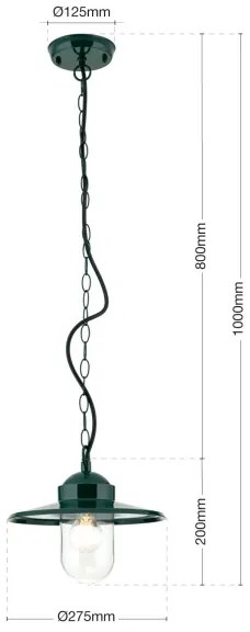 Orion AL 11-1318 - Vonkajšie závesné svietidlo EDWARD 1xE27/60W/230V IP44 zelená