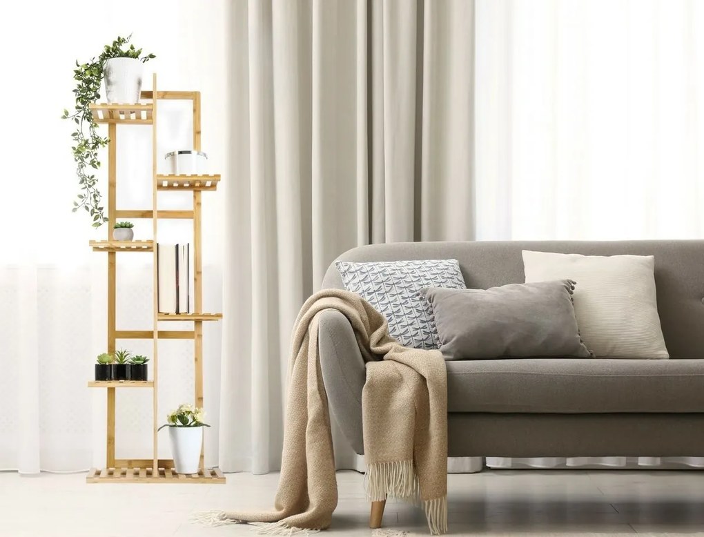 Stojan na rastliny G21 6 úrovní, bambusový