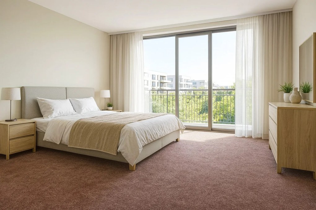 Spoltex, Metrážny koberec Leon 93244 Tm. Hnedý, na mieru, šíře 3m,4m, hnedá, filc, obývacia izba