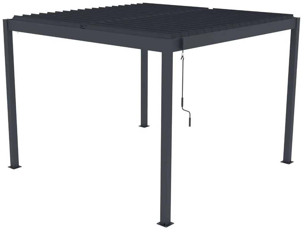 Hliníková bioklimatická pergola s lamelami BestBerg BBP-9G / 3 x 3 m / sivá