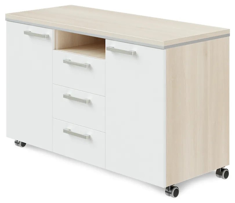 Mobilný kontajner TopOffice Premium 120 x 50,4 cm, agát svetlý / biela