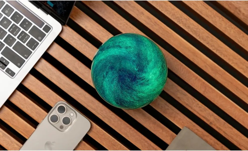 Tmavo prírodná svetelná dekorácia na USB ø 12 cm Galaxy Breeze – Gingko