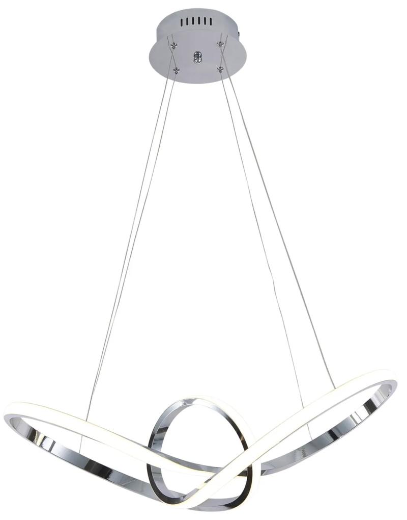 KEJO Závesné dizajnové LED osvetlenie na lanku ANSARI, 44W, denná biela, chrómované