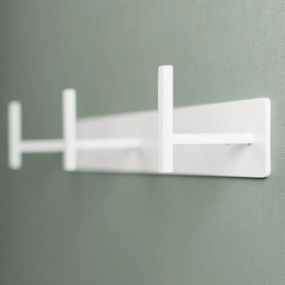 Biely kovový nástenný vešiak 44 cm Chapman – Spinder Design