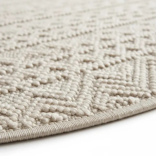 Koberec HELIX 3D boho krémový kruh