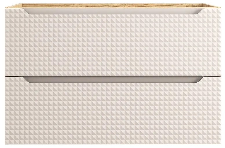 Kúpeľňová zostava Luxor Béžový oblak so skrinkami a umývadlom 120 cm dub olejovaný/béžová