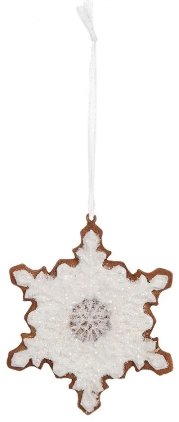 Závesná dekorácia perníková vločka Frosted Ginger - 9*1*10 cm