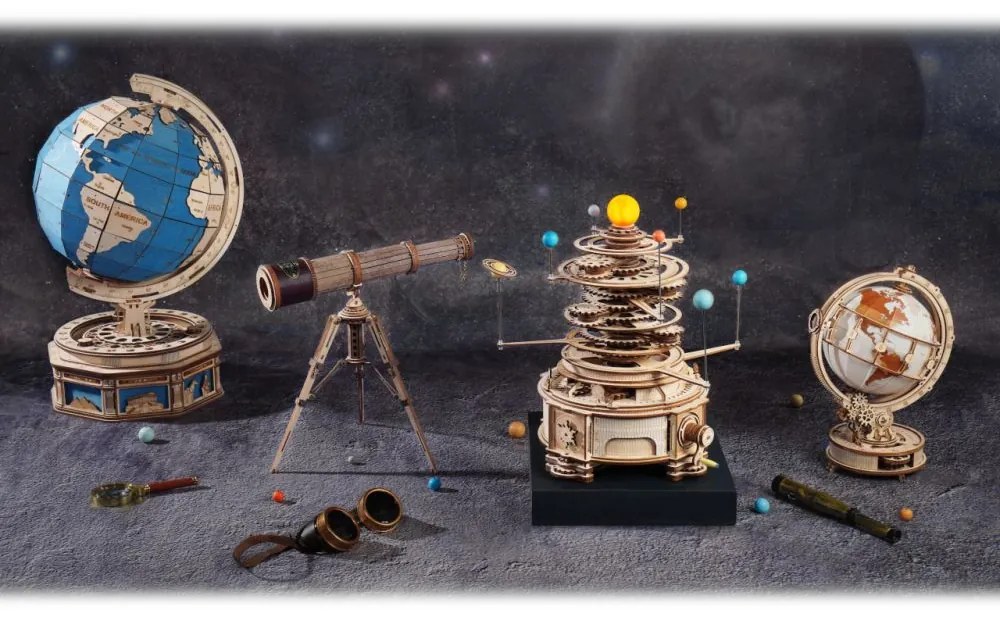 Robotime Rokr 3D dřevěné puzzle Sluneční soustava 316 ks