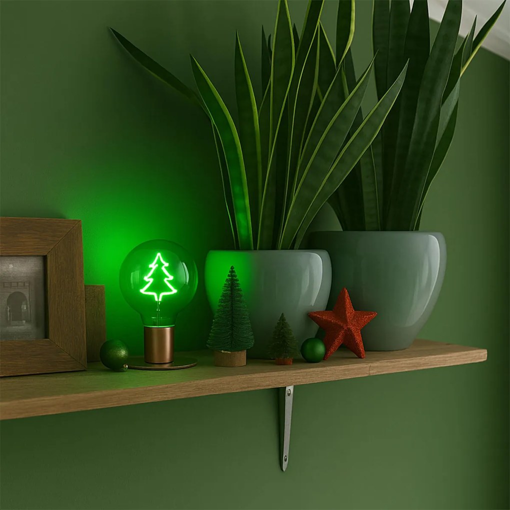 Vianočná LED žiarovka E27 G125 číra 1,8W 100 lm