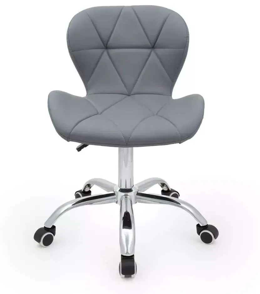 LuxuryForm DESIGN Stolička LIVIO na striebornej podstave s kolieskami - šedá