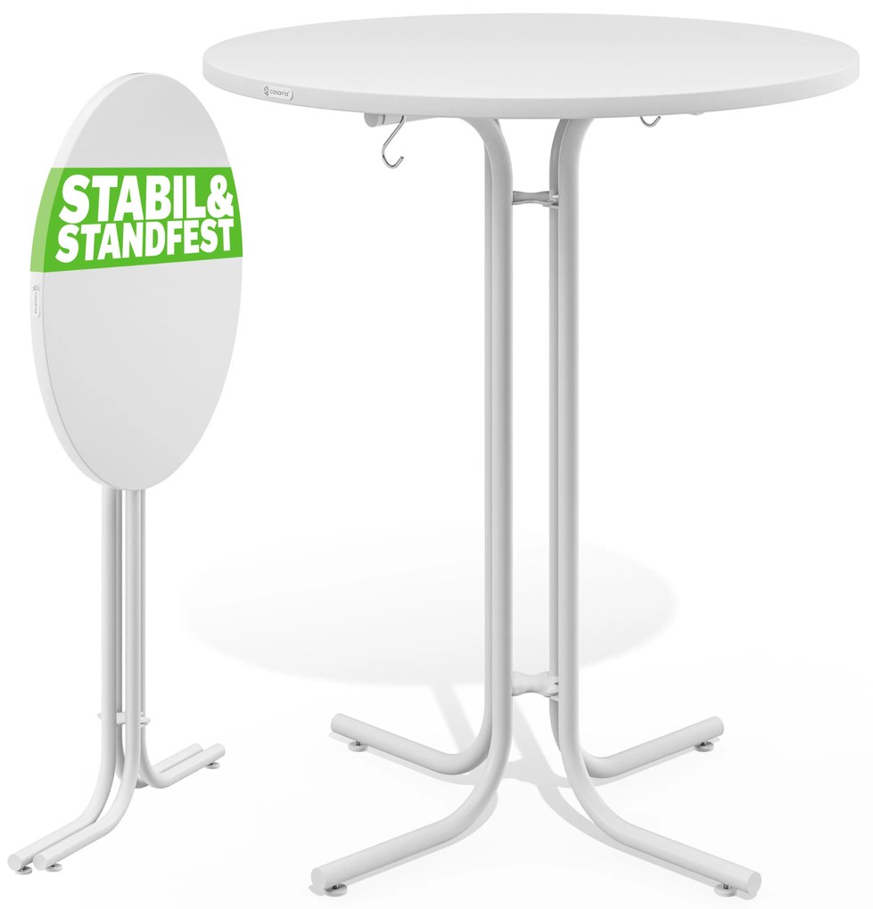 InternetovaZahrada Skladací barový stôl Ø80 cm - biely