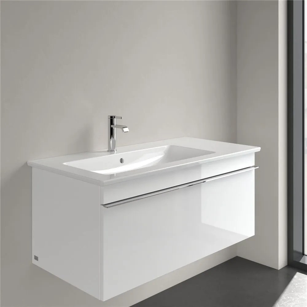 VILLEROY & BOCH Venticello asymetrické umývadlo na skrinku s otvorom, odkladacia plocha vpravo, s prepadom, 1000 x 500 mm, biela alpská, 4134L101