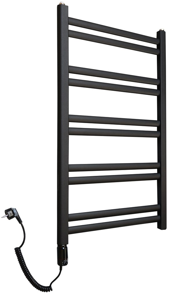 Regnis Retro, vykurovacie teleso 540x1450mm so stredovým pripojením 50mm, 698W, čierna matná, RETRO145/50/D5/BLACK