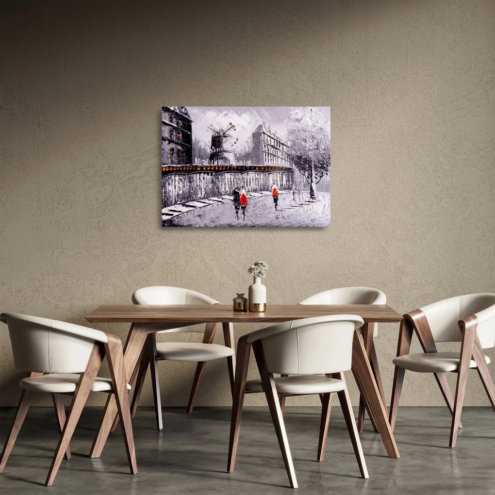 Sklenený obraz - Olejomaľba mesta II. (70x50 cm)