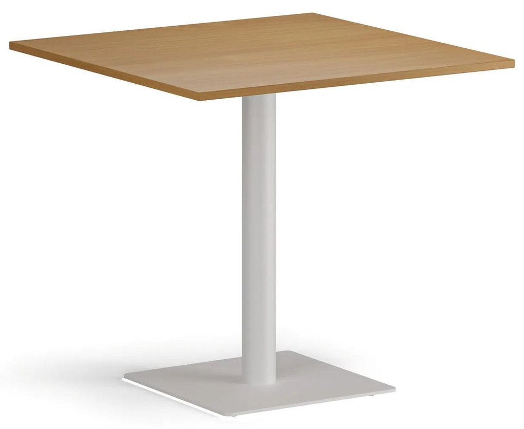 Konferenčný stolík ENZO, 80x80 cm, biela podnož, buk