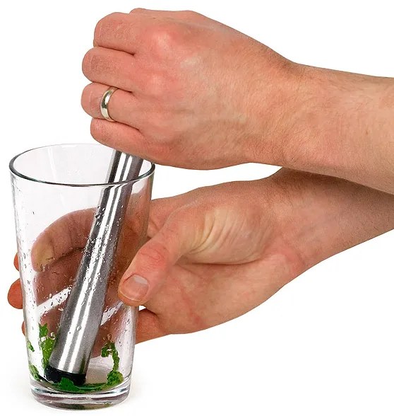 Bar@drinkstuff Nerezový mažiar s gumeným kružkom