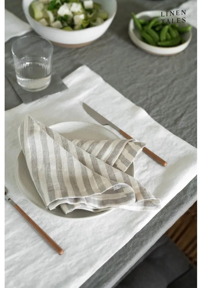 Ľanová utierka 45x65 cm Natural White Stripes – Linen Tales