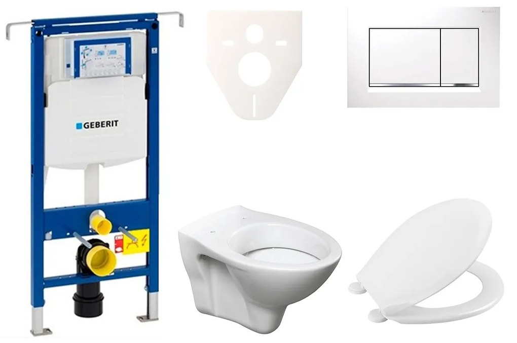 Cenovo zvýhodnený závesný WC set Geberit do ľahkých stien / predstenová montáž + WC S-Line S-line Pro 111.355.00.5NR5