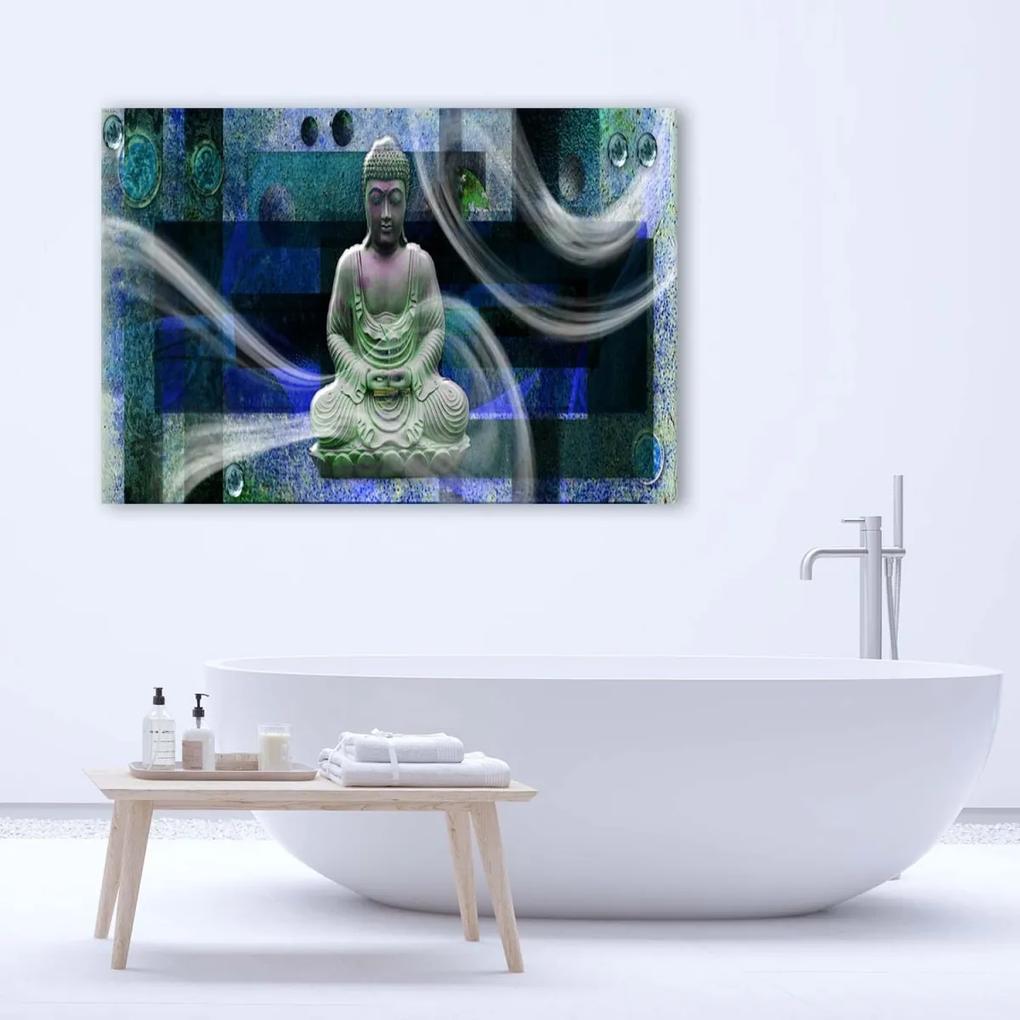 Obraz na plátně Buddha Feng Shui Blue - 90x60 cm