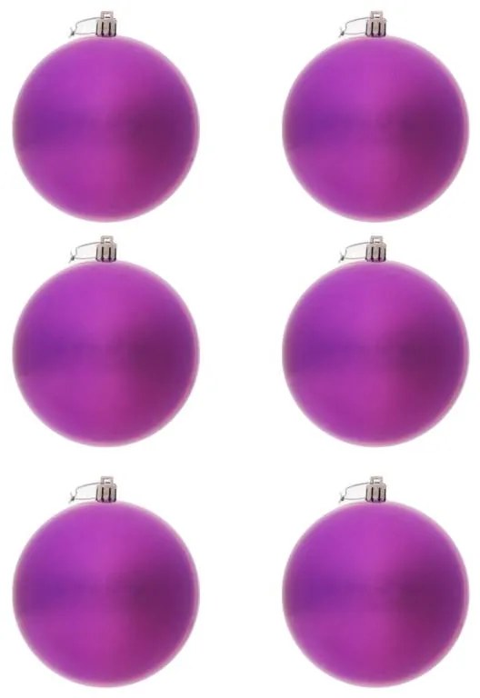 DECOLED Plastová guľa, d. 10 cm, fialová, 6 x lesklá