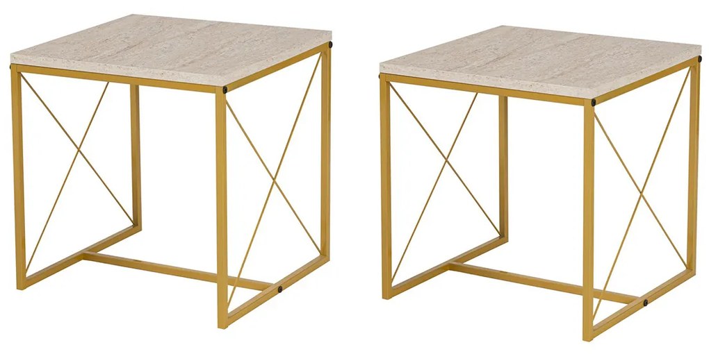 Konferenčný stolík Defne Gold Travertine