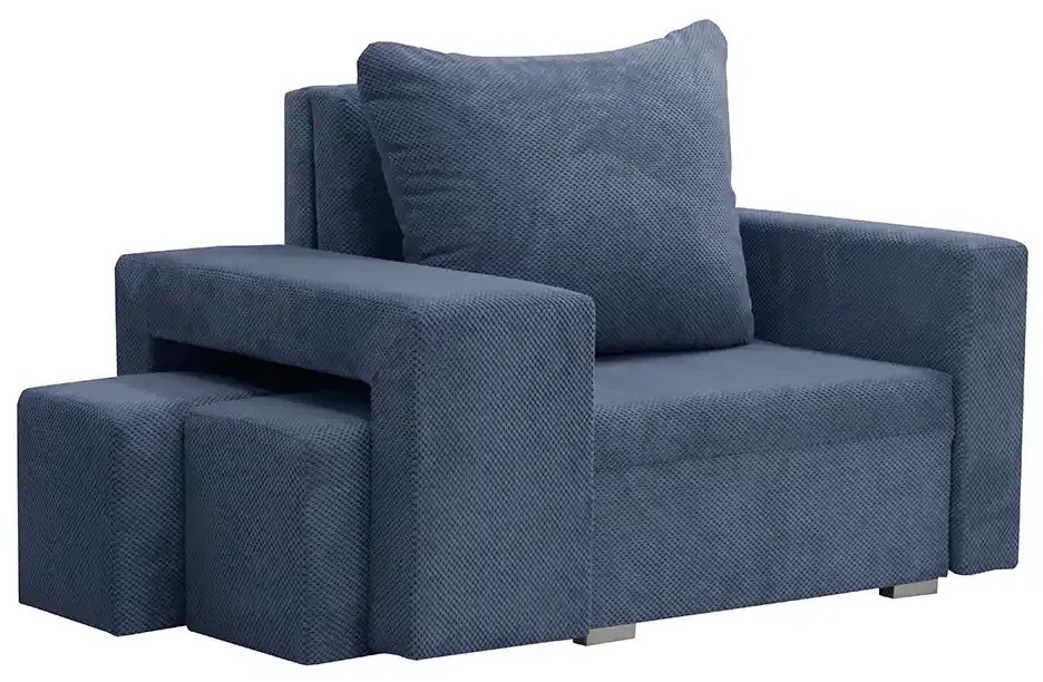 Kreslo pre 1 osobu s funkciou spania DOTA + 2 taburety Námorník