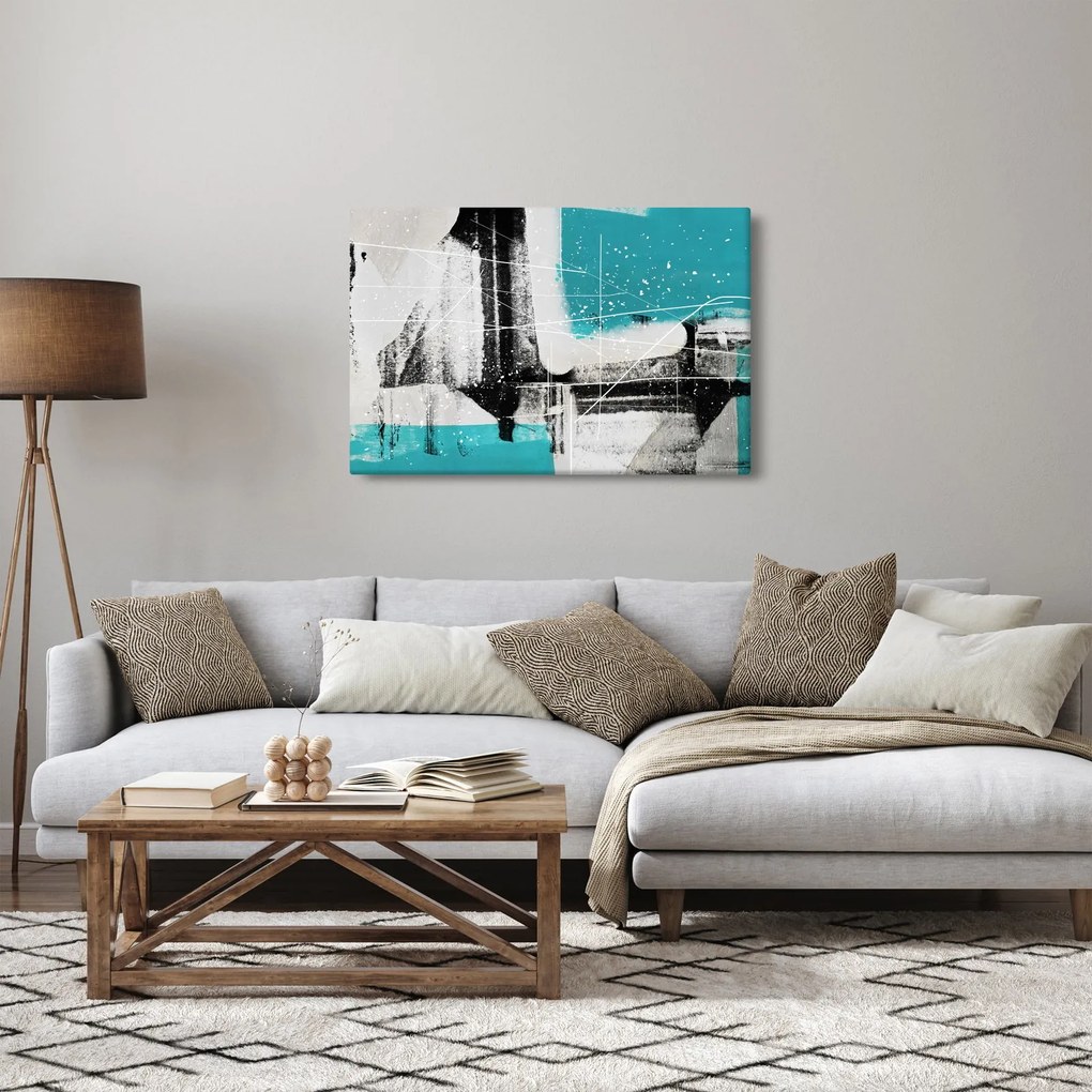 Obraz - Tyrkysová abstrakcia (90x60 cm)