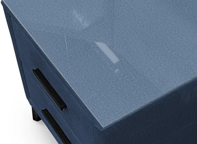 Nočný stolík s 2 zásuvkami Joy, námornícka modrá látka