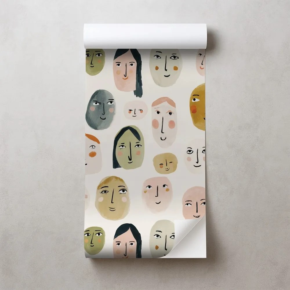 Samolepiaca tapeta farebné abstraktné tváre