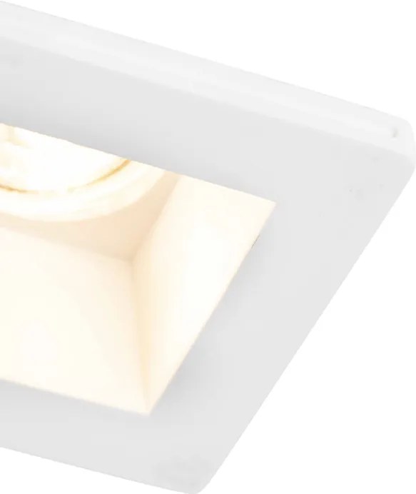 Sada 6 zapustených bodových svetiel biela 12 cm štvorcová - Gypsy Stucco