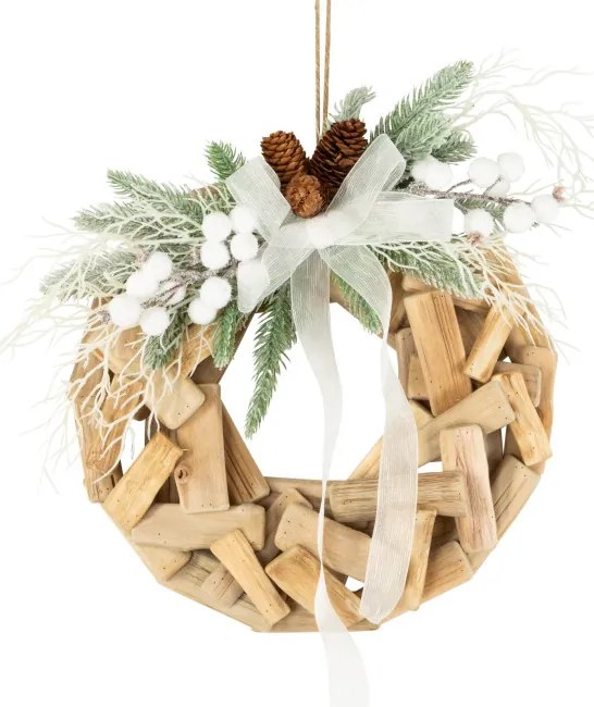 Vianočný veniec 02 zelený / béžový
