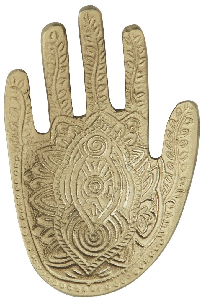 MADAM STOLTZ Dekoratívna tácka Aluminum Hamsa