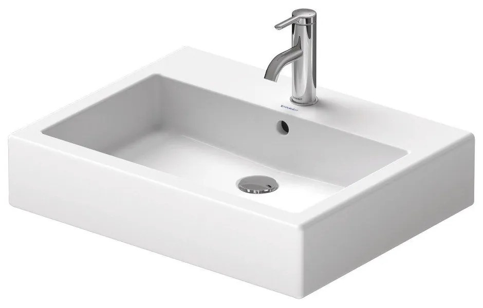 DURAVIT Vero umývadlo do nábytku s otvorom, s prepadom, spodná strana brúsená, 600 x 470 mm, biela, 0454600027