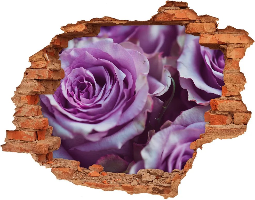 Fototapeta nálepka na stenu Fialové ruže WallHole-cegla-90x70-106010688