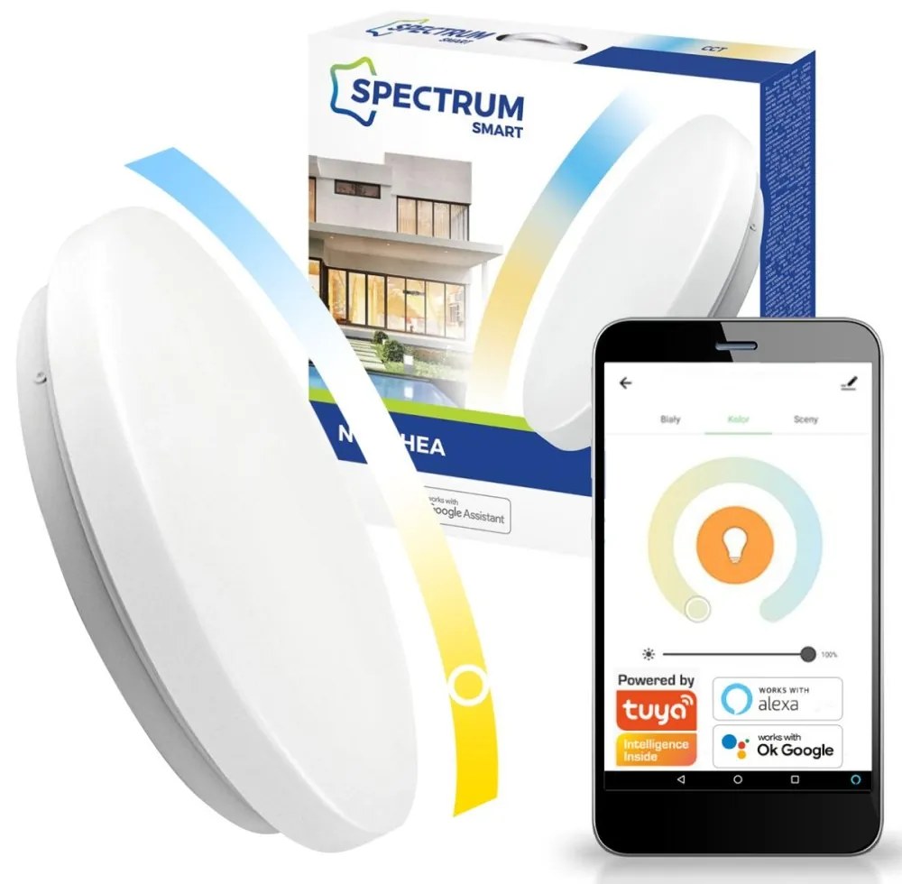 LED stropný plafón 36W CCT SPECTRUM SMART TUYA WiFi 49cm