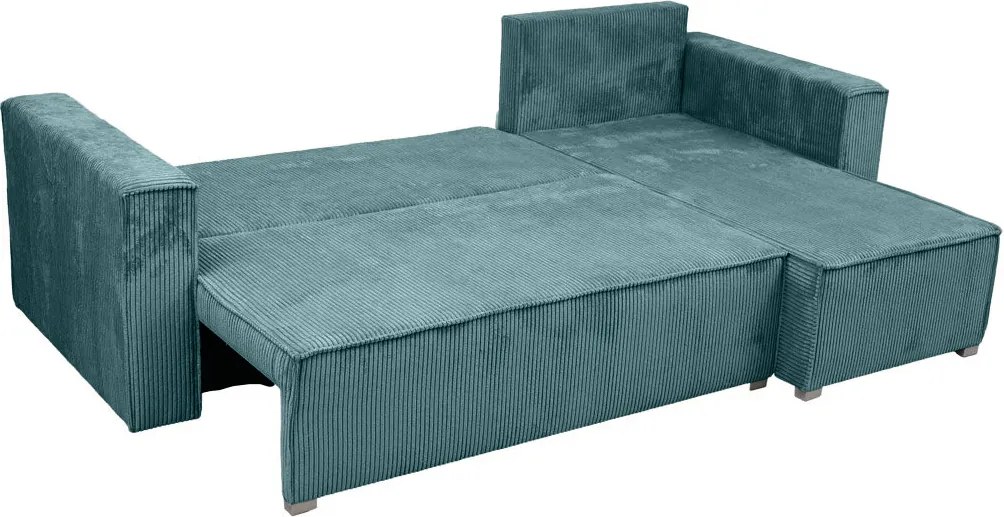 Petrolejová rohová pohovka SMART COSARO, obojstranná + 2 vankúšiky ZDARMA