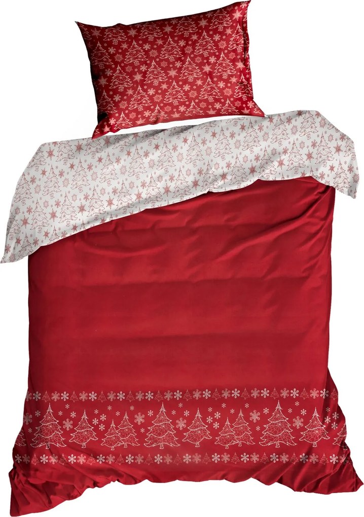 VIANOČNÉ OBLIEČKY Z MIKROVLÁKNA RUBI 200X220 CM, 2 KS 70X80 CM VZOROVANÉ