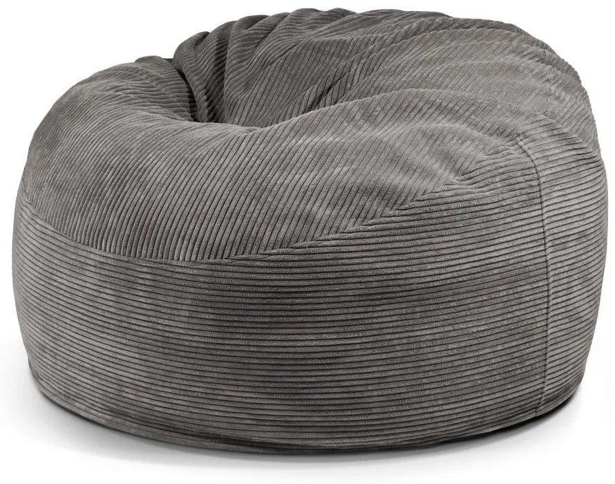 Tmavosivý menčestrový sedací vak Om 110 – SLOWDOWN