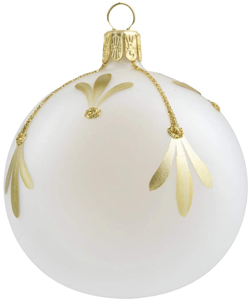 Bella Rose Sklenená vianočná ozdoba Guľa Mat Zlatá 1 Menšia