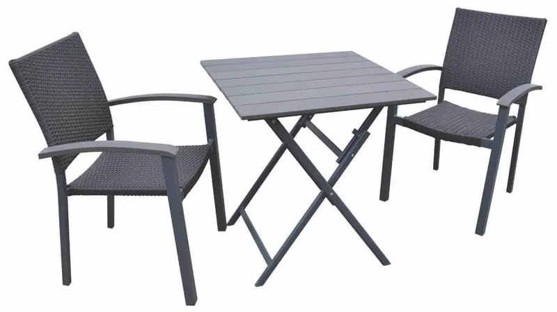 Asko a.s. CALVIN 449 - záhradný skládací stolík farba: šedá, hliník + polywood