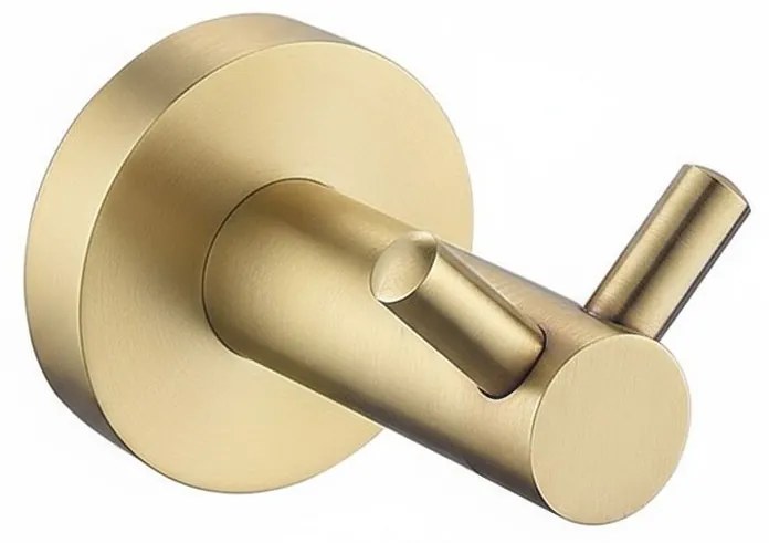 Rea Leo, kúpeľňový 2-háčik na uteráky, zlatá matná, REA-88043