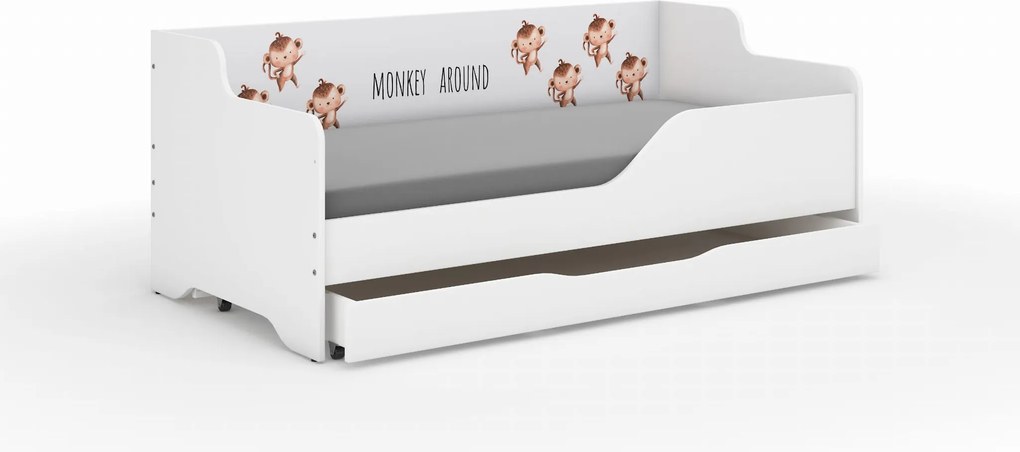 Wooden Toys Detská posteľ LILU 160x80 OPICA SAFARI – operadlo