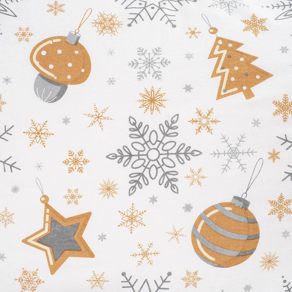 4Home Flanelové obliečky Golden Xmas Night, 220 x 200 cm, 2 ks 70 x 90 cm