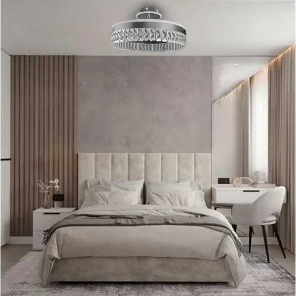 LED Stmievateľný prisadený luster LED/75W/230V 3000-6500K chróm + diaľkové ovládanie